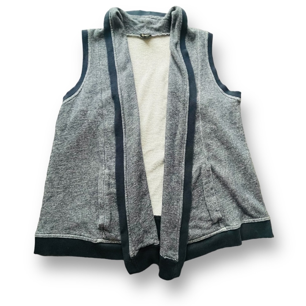 Jones New York Sport Heather Navy Open Front Vest Women's Size 1X Winter